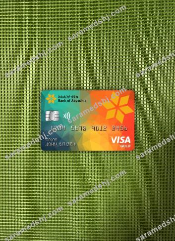 Ethiopia Bank of Abyssinia bank visa gold card photolook front